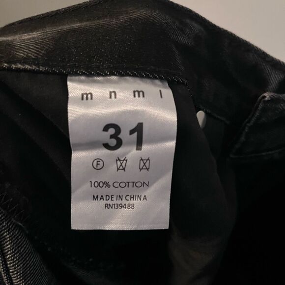 NWT mnml Men's D198 War Straight Denim Size 31 Distressed gray black denim - Picture 8 of 9
